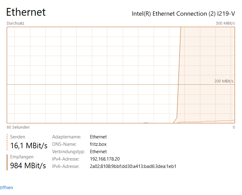 Mehrere Speedtests - Netzwerkadapter Tastkmanager