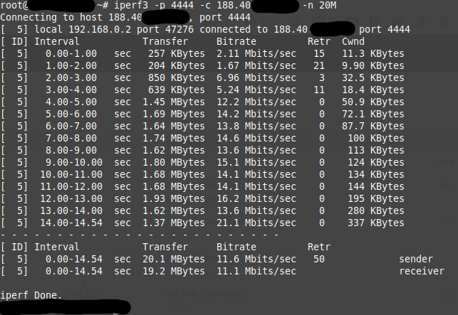 Iperf Upload 20M