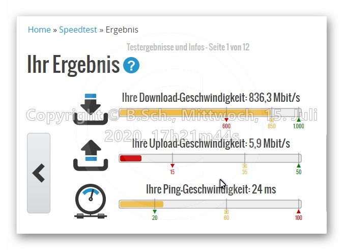 Speedtest 16.Juli