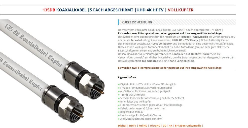 Neues Koaxkabel