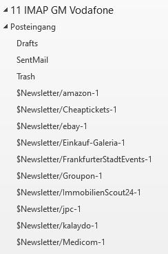 zu löschende Ordner in Outlook