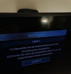 Die Fehlermeldung auf dem Fernsehbildschirm