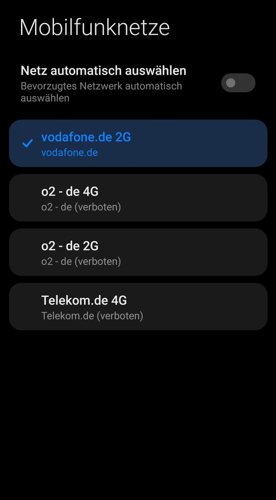 Keine Anmeldung im 4G Netz verfügbar