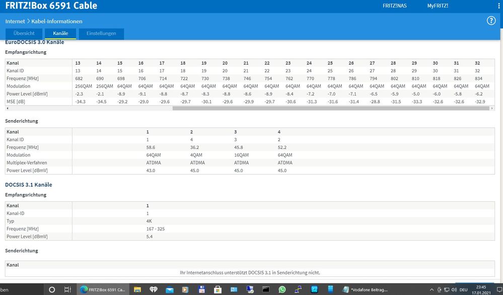 DOCSIS 17. Jan. 2021