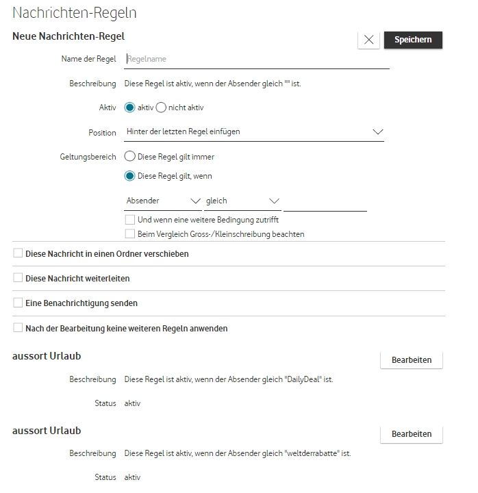 Nachrichtenregel neu