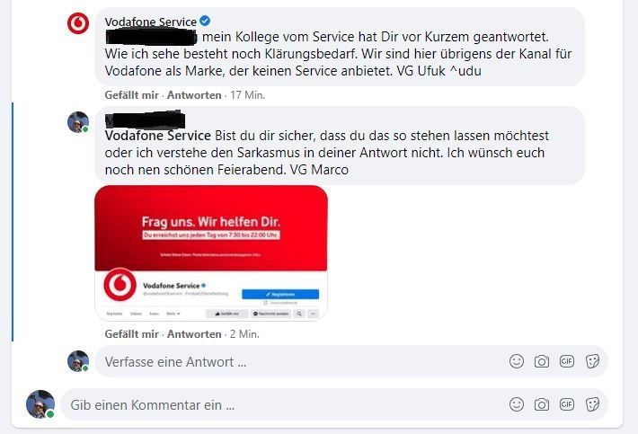 Keinen Service, aja das erklärt so einiges.