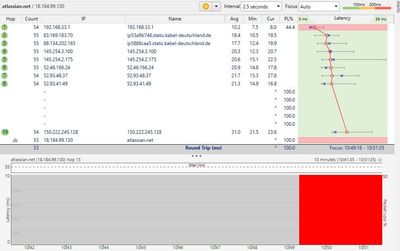 Pingplotter &uuml;ber Windows atlassian.net