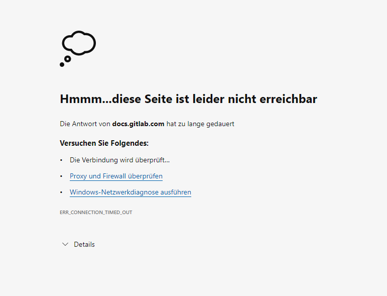 gitlab.com funktioniert nicht...