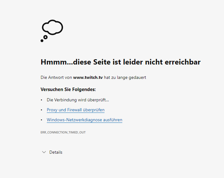 twitch.tv funktioniert nicht...