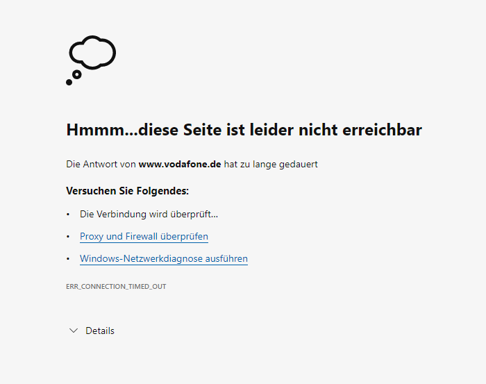 vodafone.de funktioniert nicht...