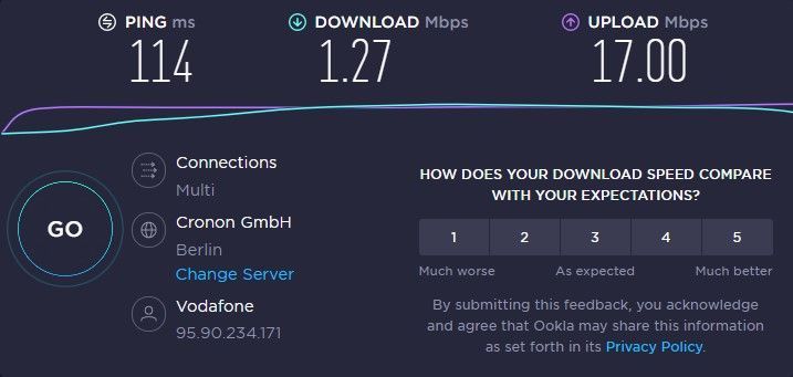 Aktuell wieder speedtest