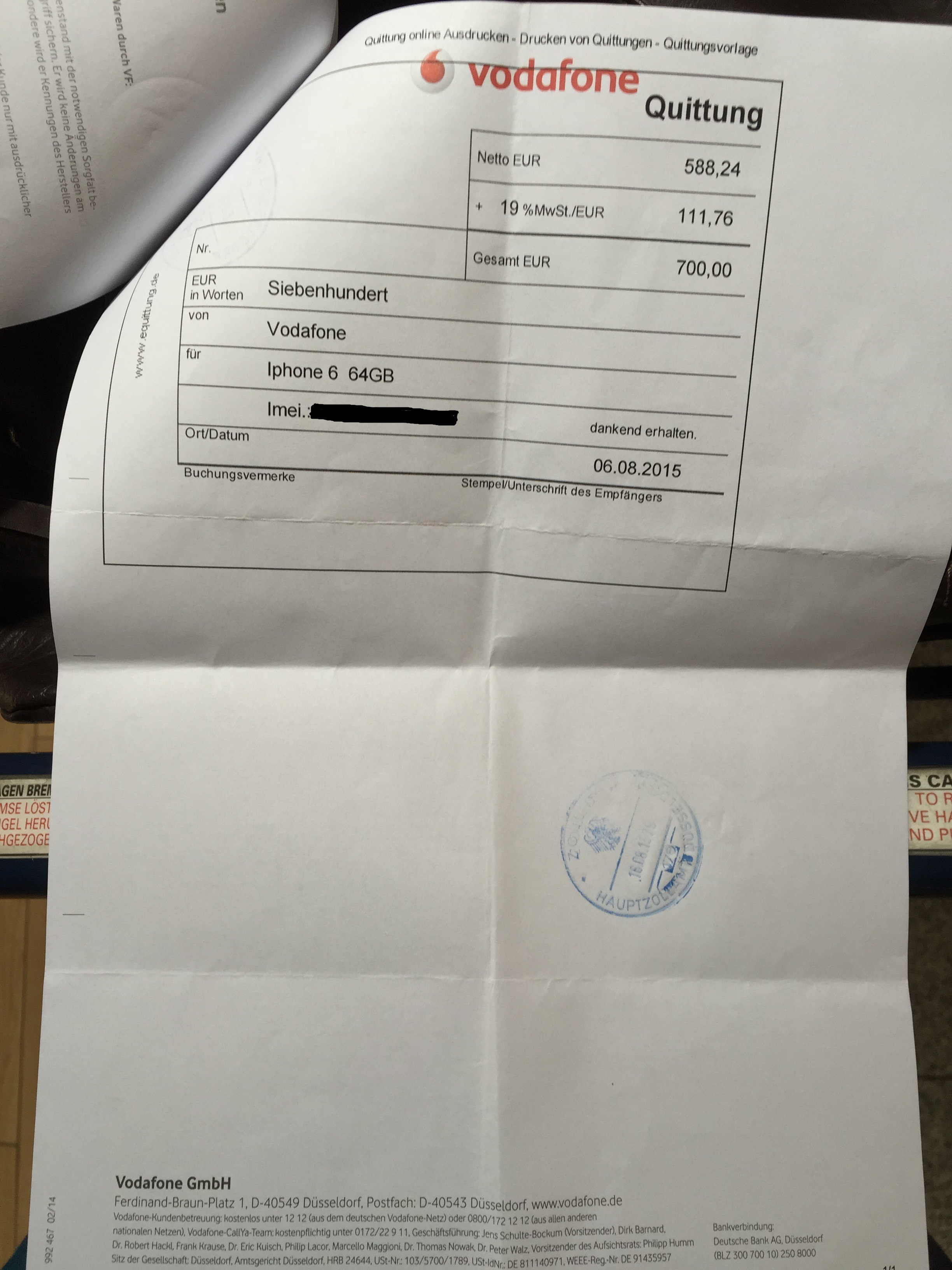 Complain for not getting my iPhone 6 Tax back at t... - Vodafone Community