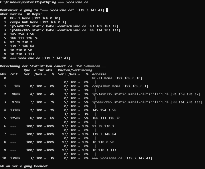 pathping www.vodafone.de