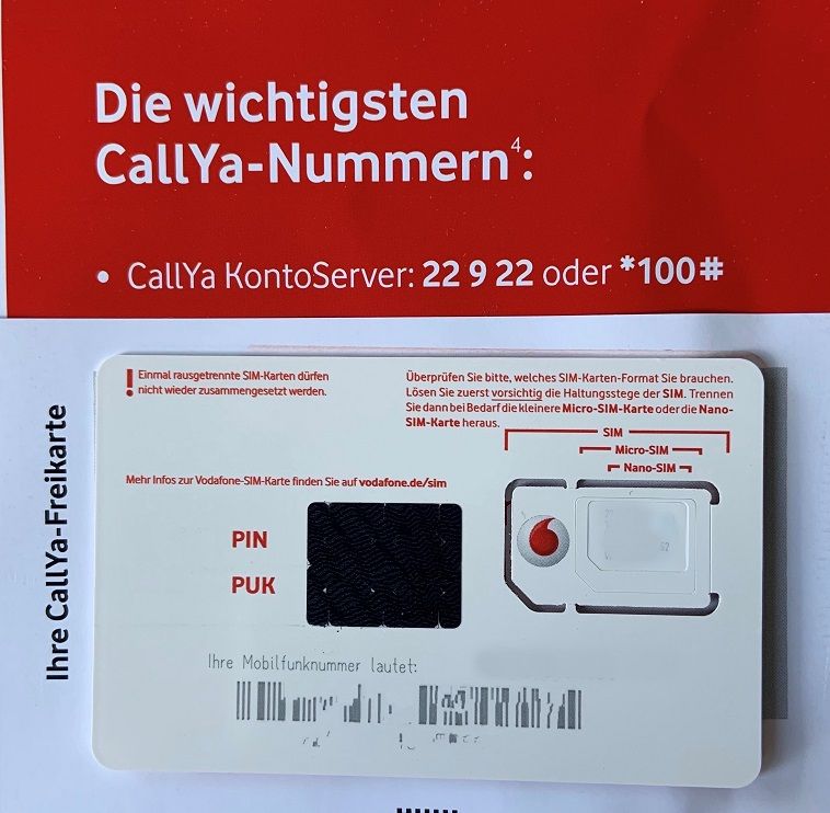 CallYa-Freikarte Kundenkennwort: Da ist es!